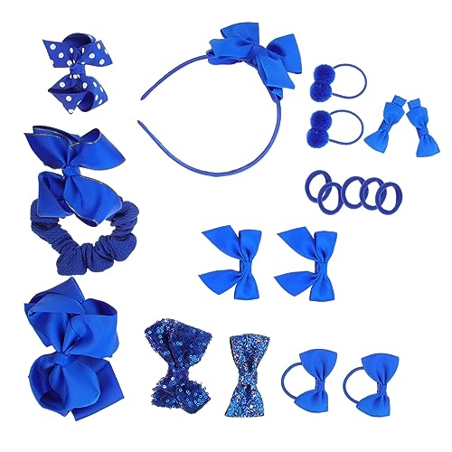 FOMIYES 20個 クラインブルーのかんざし 子供のヘアゴム 子供用ヘッドバンド シュシュ 女の子のヘアアクセサリー 幼児用ヘアアクセサリー 髪のポニーテール ヘアゴムたち Blue 布