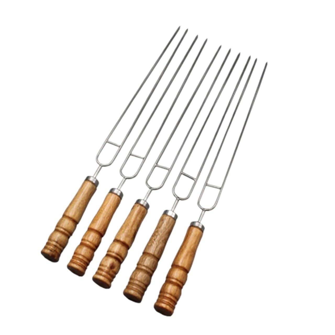 Generisch 5 uds/10 uds/20 Piezas en Forma de U Tenedor Barbacoa Aguja for Asar Pinchos Doble Punta Herramientas for al Aire Libre(10-pcs)