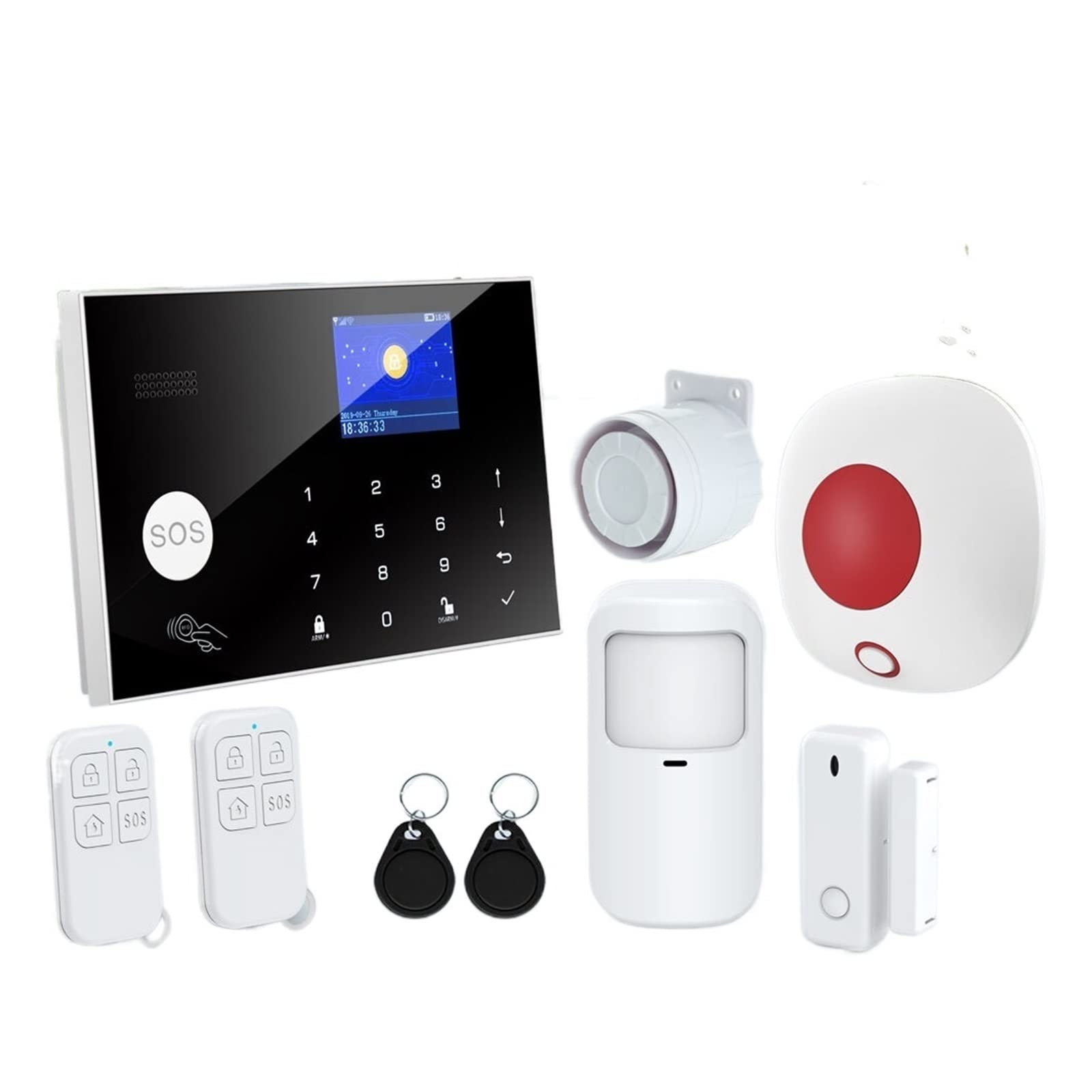 Sistema di allarme di sicurezza, G30 TUYA WiFi di allarme sicurezza App Controllo con IP Rilevatore movimento automatico della fotocamera Wireless Home Kit GSM Smart(K)