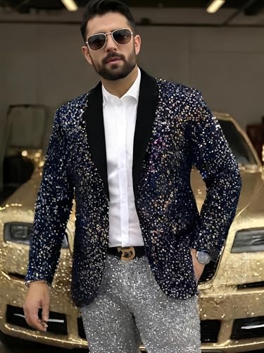 Men Adult Fashion Sequin Blazer Suit Disco Prom Shiny Jacket Use for Wedding Dinner Party Stage Banquet2