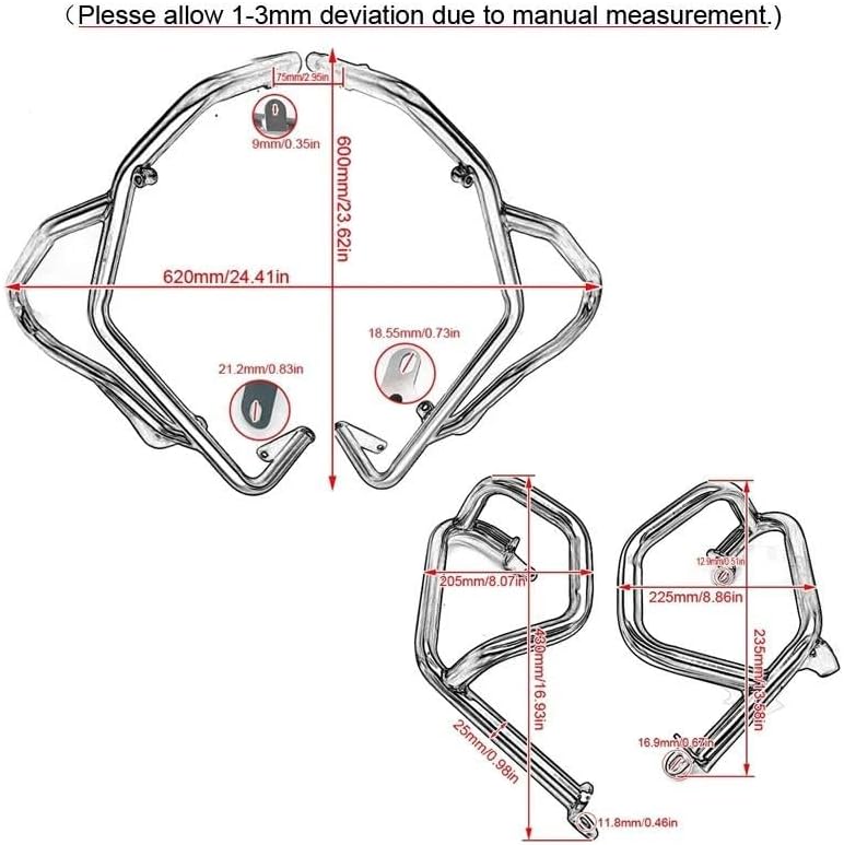 専用サイト エンジンガード 304 ステンレススチール 上部または下部クラッシュバー