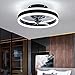Dagea LED Éclairage Ventilateur de Plafond, avec Éclairage Moderne Rond Plafonnier Ventilateur Éloigné Contrôle Silencieux Dimmable Ajustable Vitesse du Vent Plafonnier pour Chambre Salon 40CM,Noir