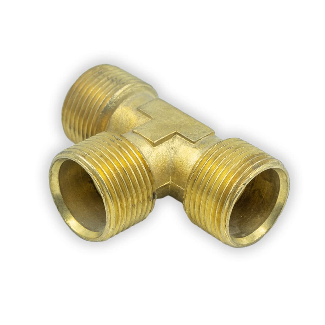 FitNut Brass Male Tee 3/4” BSP 3-Way Forged Pipe Fitting | Female BSP 3/4” x 3/4” x 3/4” | Pack of 1 |