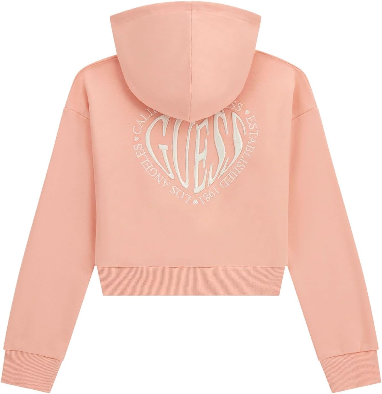 GUESS Girls' Eco Long Sleeve Hooded Sweatshirt with Zipper - Image 2