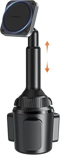 APPS2Car Soporte para teléfono Magsafe - 20 imanes N55 atracción magnética 25N Portavasos magnético resistente con extensión rápida brazo largo -