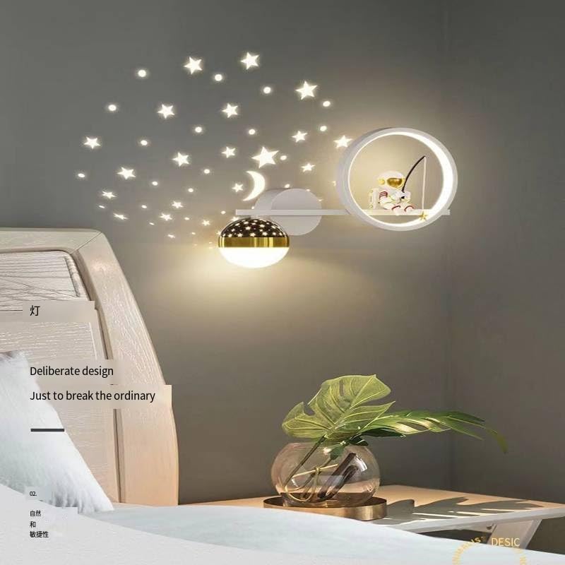 Astronaut Children Room Wall lamp led Bedside Wall lamp Wedding Room Living Room Background Wall lamp Creative Starry Sky