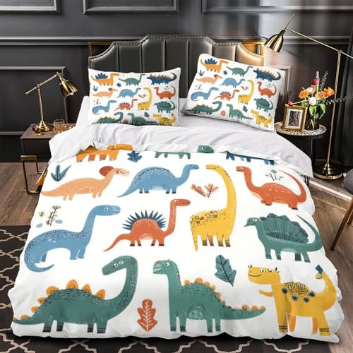 Housse de couette dinosaure 3D microfibre douce et finitions premium - 2