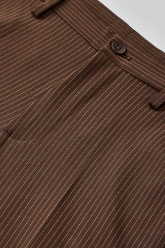 Image of SNITCH Men Formal Trousers | Tailored Pleated Design with Regular Fit & Smooth Texture | Premium Polyester Blend for Office, Meetings & Special Occasions