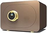SBJKLYRN, Feuerfester, wasserdichter Safe mit Fingerabdruckschloss | Sicherer Tresor for Schmuck, Geld und Dokumente | Wand-/Bodentresor mit Alarm,Tresore(Brown,Elektronische Version)