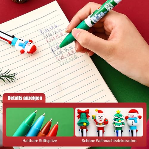 AMSNINK 8 Stück Kugelschreiber Weihnachten, Weihnachtsgeschenke Kleinigkeiten, Kleine Weihnachtsgeschenke Für Kinder,Studenten,Lehrer,Büroangestellte,Tägliches Schreiben, Grußkartengestaltung