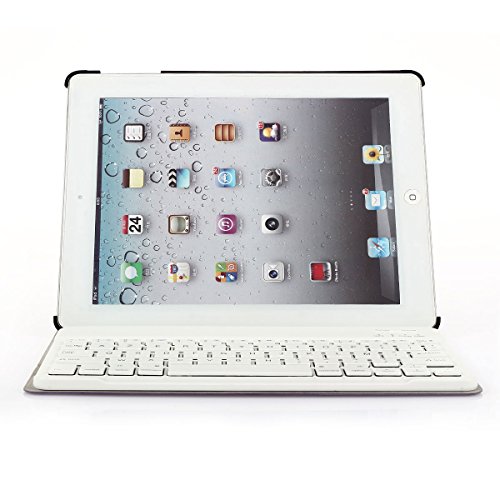 CoastaCloud étui Housse en Cuir pour iPad 2, iPad 3, iPad 4 Clavier sans Fil Bluetooth 3.0 - Clavier Français AZERTY