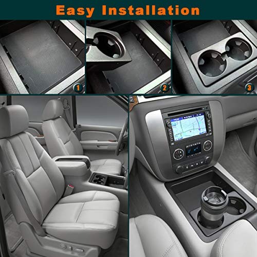 Car Cup Holders 19154712 Fit For 2007-2013 Silverado Sierra Avalanche 2007-2014 Tahoe Suburban Yukon Escalade, Center Console Beverage Drink Insert (For Floor Mounted Console Only) #TOP6