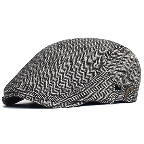 Chapeau de chauffeur de taxi en maille chevrons, casquette plate réglable de créateur