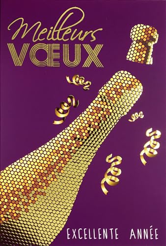 Happy New Year Greetings Card in Shiny Gold Sparkling Gold with White Envelope Size 12 x 17.5 cm - Image 2