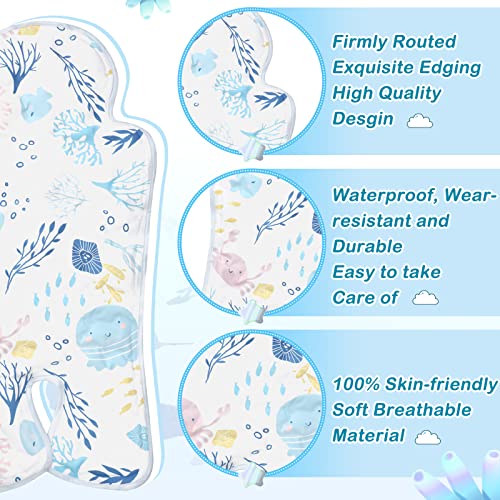 Image of Pinkunn 2 Pcs Gel Car Seat Cooling Pad for Baby Summer Breathable Ice Cushion Multifunctional Ice Stroller Cooler Mat for Stroller Baby Dining Chair Child Safety Seat(Vibrant Color,Dinosaur, Sea)