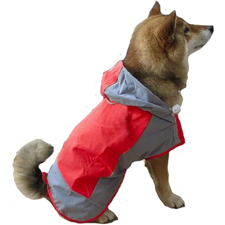Amazon 犬 イージー レインコート 大型犬 赤9号 オリジナル レインウェア 雨具 カッパ ボーダーコリー 春夏秋冬 簡単 犬屋 レッド 9号 Inuya レインコート ライフジャケット 通販