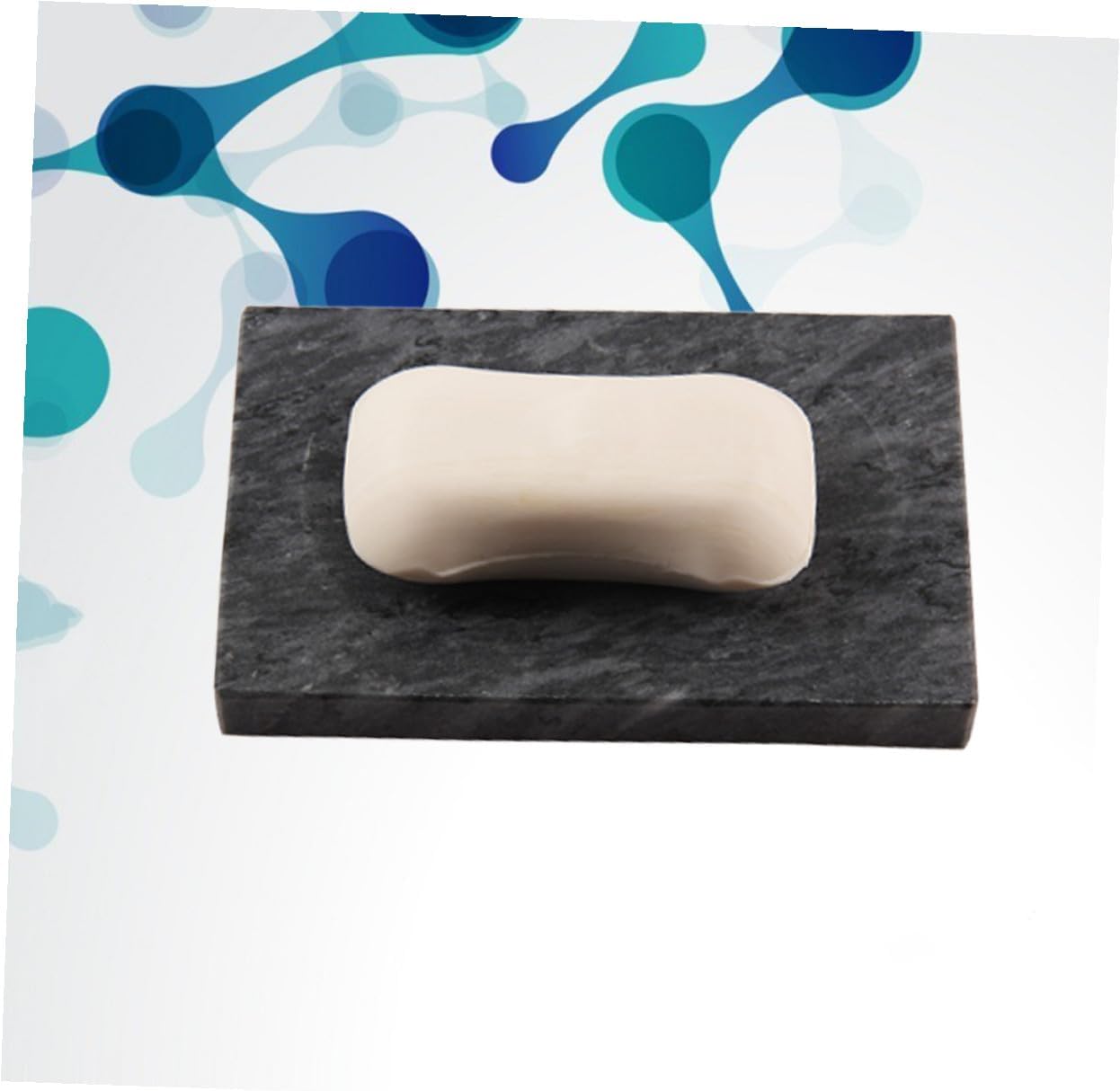 Creative Marble Soap Dish Grey with Draining Design Minimalist Bathroom Soap Holder Box for Shower Bathtub Sink Easy to Clean for Dry Storage