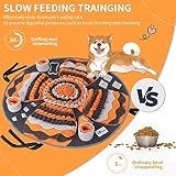IEUUMLER Schnüffelteppich Hund, Waschbar Trainingsmatte rutschfest Futtermatte intelligenzspielzeug für Hunde Fördert Natürliche Futtersuche, Stressabbau & Gesundheit FC017(Grau und Orange)