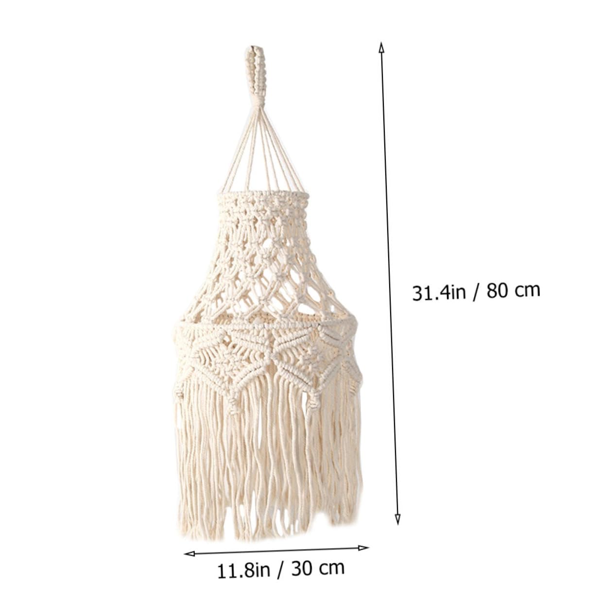 STOBAZA Paralume in Cotone Beige Fatto Bohemien per Lampada da Soffitto Decorativa per Soggiorno e Camera