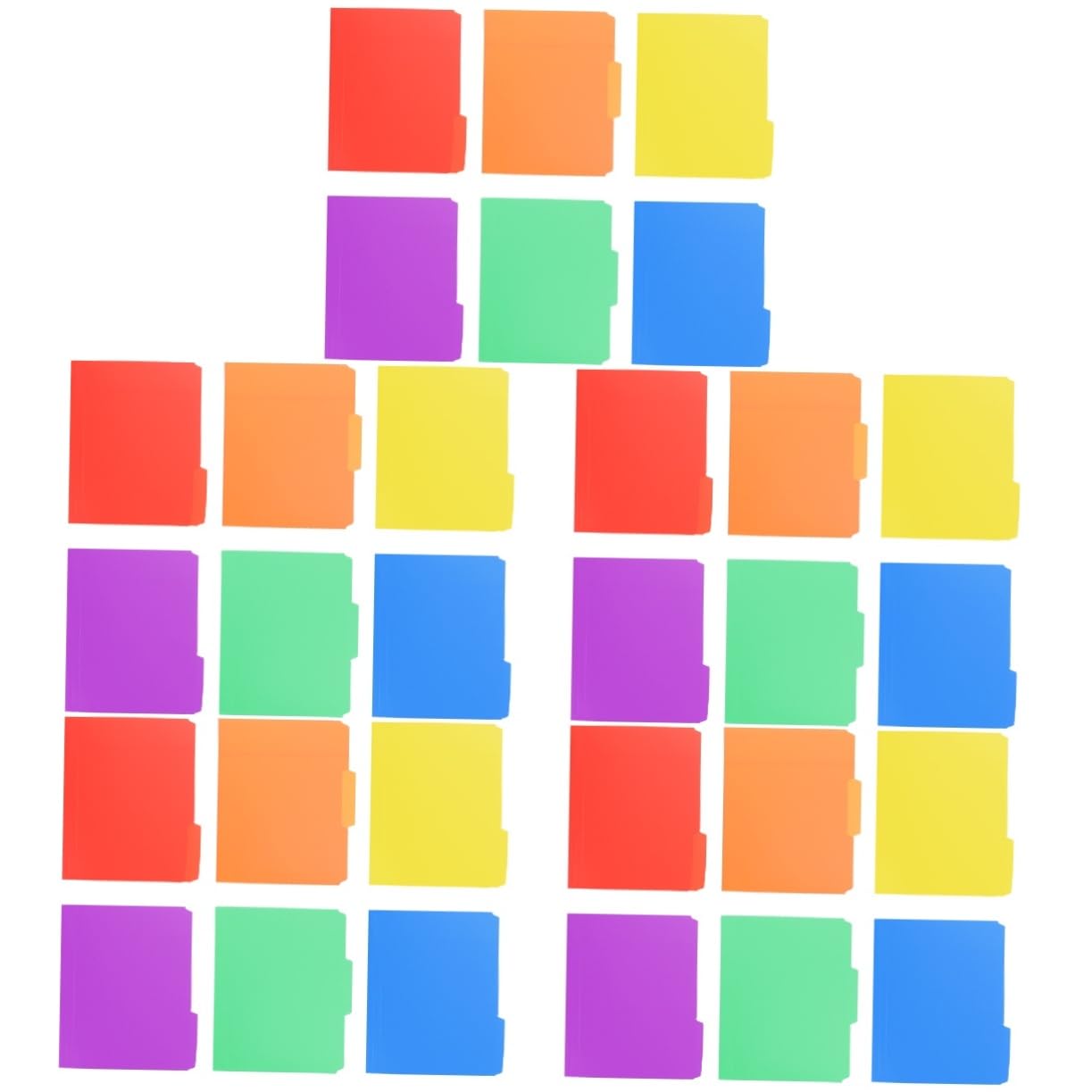 Uonlytech 5 Ensembles Lot De Dossiers Plastique Colorés Classeur Et Pratique Pour Bureau École Et Organisation De Documents 6 Pièces * 5