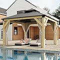 HarmonyHealth 12 x 12 Ft Wood Gazebo, Upgrade Wooden Frame, Double Galvanized Steel Roof, Hardtop Gazebo with Nettings and Curtains for Backyard, Patio, Garden and Lawn, Khaki