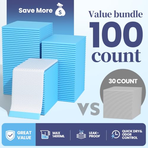 Image of SCLOSE XL Dog Pee Pads 100 Count, 34 inchx28 inch Disposable Puppy Training Pads