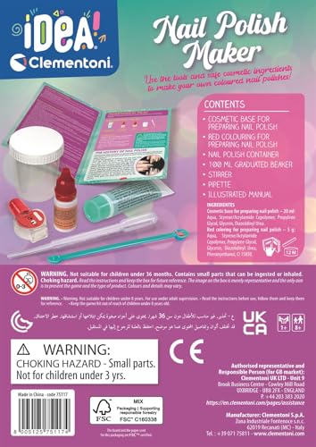 Clementoni IDEA Nail Polish Maker, Polush Maker Kit for Girls 8+ Years, 75117, 15 x 5.5 x 21 centimeters - Image 2