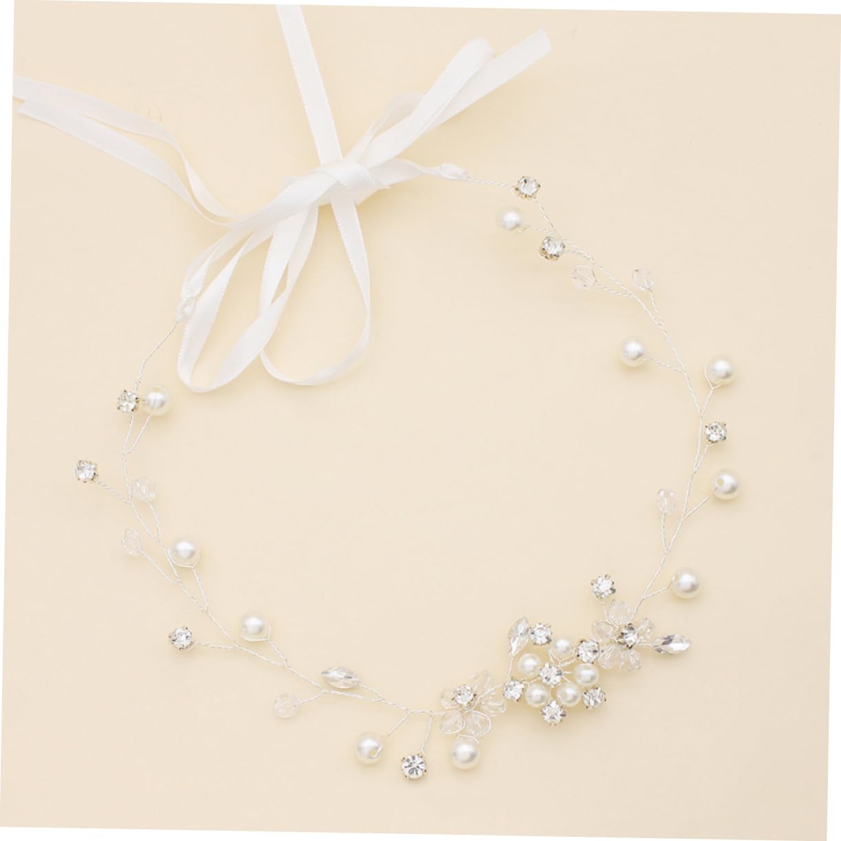 Housoutil 4piezas Tocado De Novia Perlas Diadema Elegante Para Bodas y Ocasiones Especiales