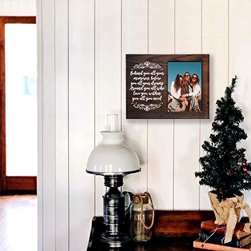 Mayavenue Inspirational Gifts Wooden Photo Frame - Behind You, All Your Memories Picture Frame For Women Friend Sister Girls Birthday Graduation #TOP2