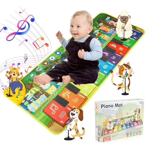 Carehabi Alfombra Musical Piano bebé Juguetes Niños 1 Año Regalo Bebe 1 Año con 19 Canciones y 9 Teclas de Piano Juguetes Bebe para Regalos de Año Nuevo Cumpleaños Navidad