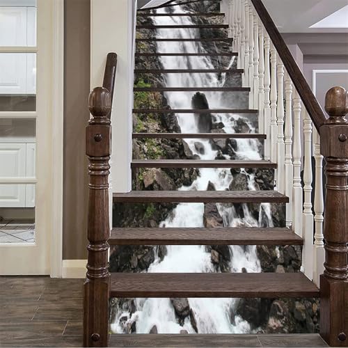 Pegatinas de escalera autoadhesivas vinilo impermeable 3D lavable para renovar 3