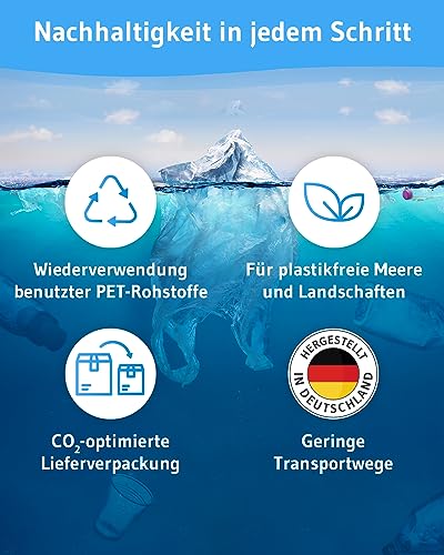 Kissen 50x80 VERDA, Made in Germany & 100% nachhaltig, Ergonomisches Kopfkissen 50 x 80 aus recyceltem Material, Höhenverstellbar für Bauch-, Rücken- & Seitenschläfer, Schlaf-Kissen für Allergiker
