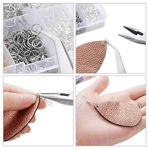 PP OPOUNT 2463 Pieces Earring Making Supplies Kit with Earring Hooks, Jump Rings, Earring Post, Pliers, Tweezers, Jump Ring Opener for Earrings Making and Repairing(6 Colors)