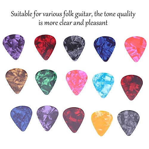 Fafeims Guitar Picks, 0.9mm Guitar Plectrum Celluloid Guitar Picks Random Color Plectrums Musical Instruments Accessory(20pcs) - Thumbnail 6