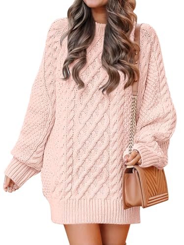 ANRABESS Womens Sweater Dress Oversized Cable Knit...