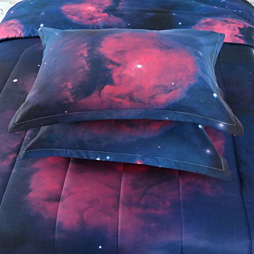 Uxcell Full/Queen Size Galaxy Comforter Set - 3D Printing Never Fade - Outer Space Themed Bedding - Reversible Design- With 2 Matching Pillow Covers #TOP7