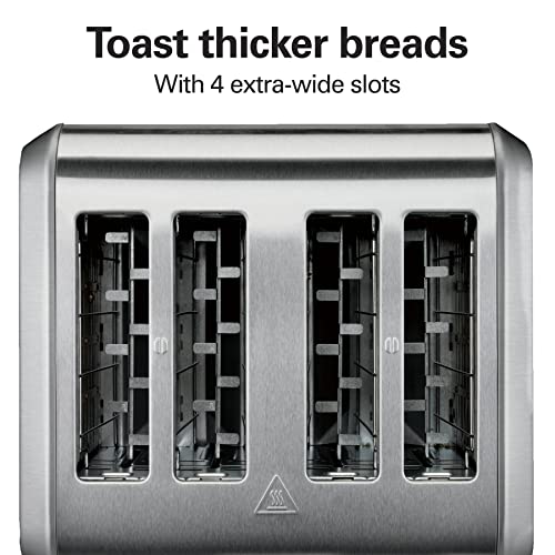 Hamilton Beach 4 Slice Toaster With Extra Wide Slots For Bagels, Shade Selector, Toast Boost, Slide-Out Crumb Tray, Auto-Shutoff And Cancel Button, Brushed Stainless Steel (24910) #TOP1