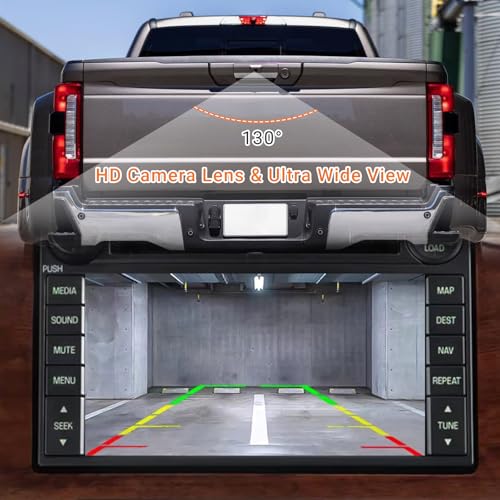 Image of Backup Camera with Wiring Harness 9C3Z-19G490-E Fits for Ford F250 F350 F450 F550 Super Duty Pickup, 2008-2012 TailgateRearview Camera, 9C3T-19G490-BD, 9C3Z19G490E, 9C3T19G490BD