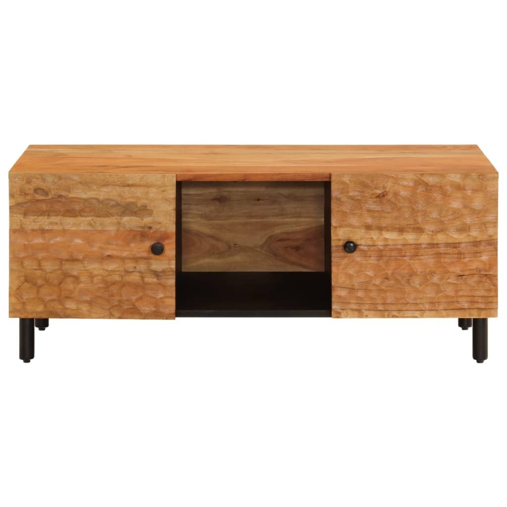 Homgoday Table basse 100 x 54 x 40 cm en bois d'acacia massif, table d'appoint pour salon, salle de réception d'invités, chambre à coucher et mobilier de bureau