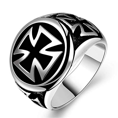 BlackAmazement 316L Edelstahl Ring Celtic Triple Iron Cross Eisernes Kreuz...