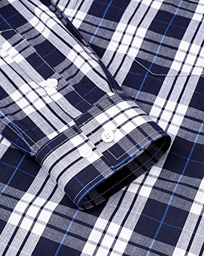 Alimens & Gentle Men's Plaid Button Down Shirts Cotton Long Sleeve Dress Shirts Regular Fit Gingham Shirts - Image 6