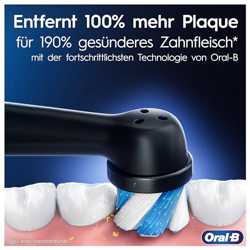 Oral-B iO Series 8 Plus Edition Doppelpack Elektrische Zahnbürste/Electric Toothbrush, PLUS 4 Aufsteckbürsten, 6 Modi für Zahnpflege, Reiseetui, Designed by Braun, black/violet – Bild 3