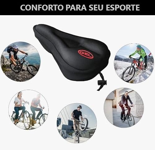 Capa De Selim Em Gel Para Bicicleta Formato Anatômico - Almofada Forro Anti-Derrapante Bike BMX Spin