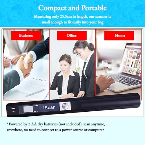 Scanner portable A4 noir 900 DPI avec câble de transfert USB pour documents et reçus - 6