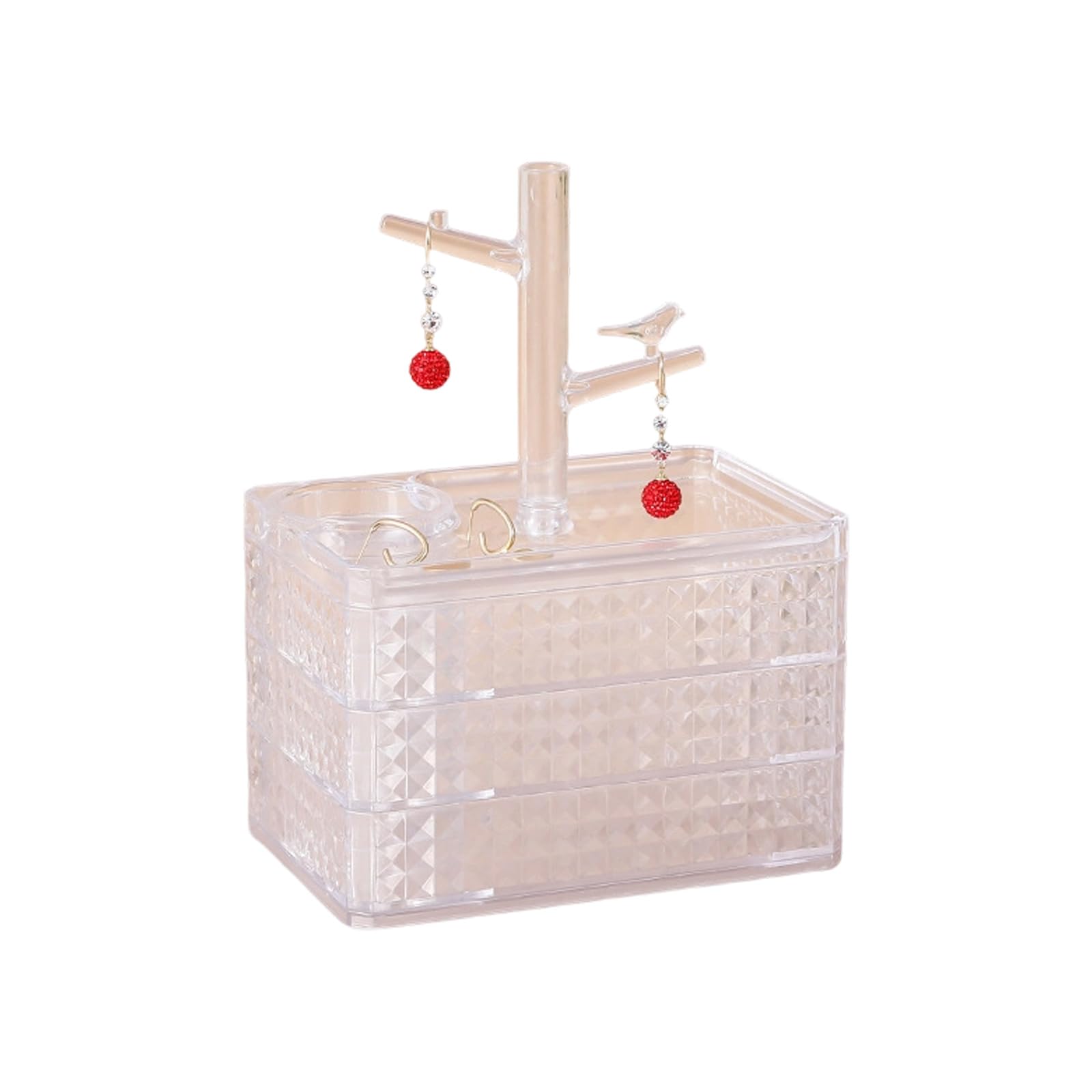 Boîte de rangement de bijoux rotative élégante avec finition premium