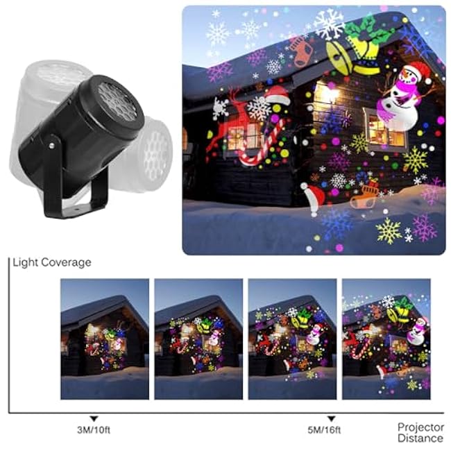 Christmas Projector Lights Outdoor/Indoor, Led Lights Projector Waterproof for Christmas Decorations, Holiday Projector for Xmas
