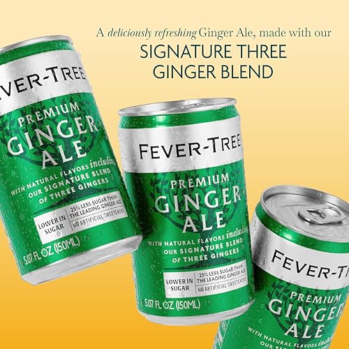 Image of Fever-Tree Ginger Ale - Premium Mixer for Cocktails and Mocktails, 5.07 fl oz Cans, Pack of 8 - Naturally Sourced, Non-GMO