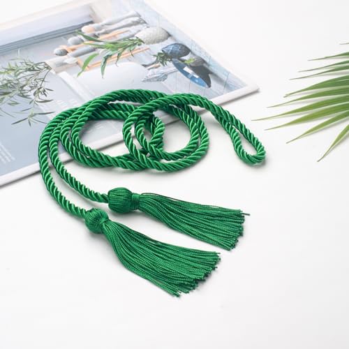 Image of ONUPGO Green Graduation Cord, Graduation Honor Cords Rayon Braided Tassel Cord for 2026, 68 inch Polyester Yarn Long Robe Honor Rope for Graduation Students, Bachelor Gown