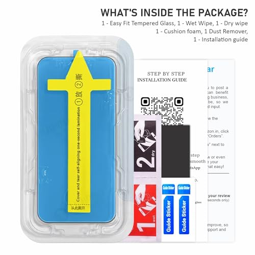 Image of SupCares EasyFit Tempered Glass for iPhone 11 and iPhone XR (6.1 Inch) With Installation Kit | Military-Grade Gorilla Screen Protector | Edge to Edge Coverage | Black
