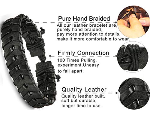 Fibo Steel 30 Pcs Braided Leather Bracelets For Men Women Woven Vintage Ethnic Tribal Rope Cuff Bracelet Set Adjustable #TOP5